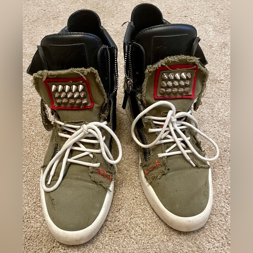 Giuseppe Zanotti - Men's Chaos Studded High-Top Sneakers - Green